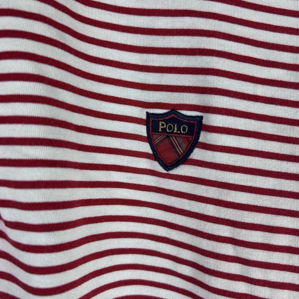 Polo‎ Ralph Lauren Mens XL Striped Polo Red White Southern Hills Golf Club Crest